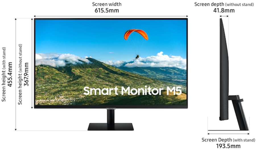 SAMSUNG M5 Series LS27AM500NNXZA 27 Full HD 1920 x 1080 2 x HDMI, USB  Built-in Speakers Smart Monitor with Streaming TV 
